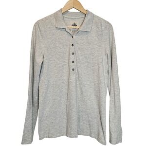 Old Navy Vintage Gray Long‎ Sleeve Shirt Women Perfect Fit Collared Size X-Large